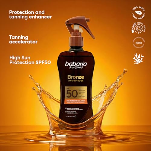 Babaria Bronze Selbstbräuner Bräunungsbeschleuniger Spray Kokos SPF 50 – Ansicht 4