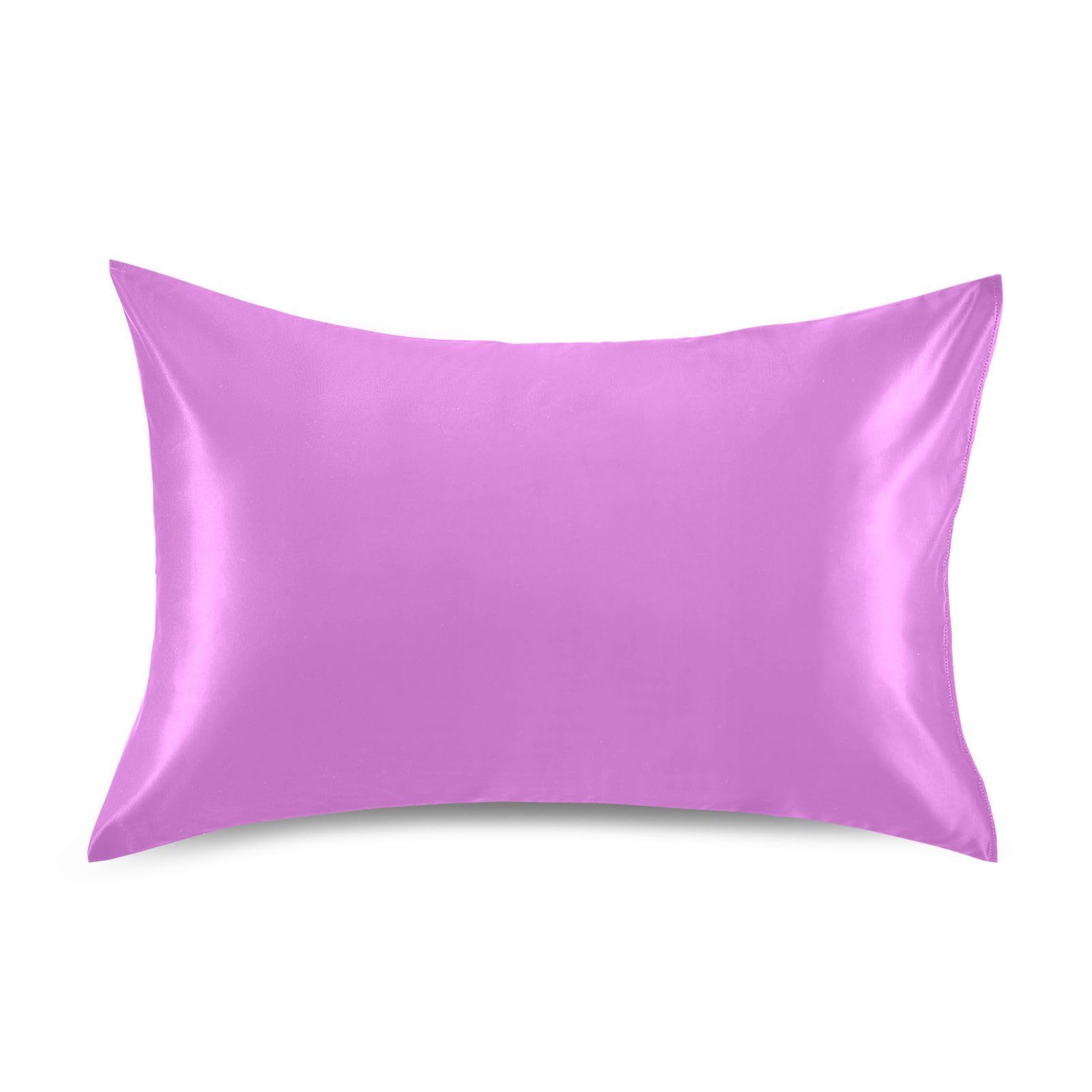 Violet Purple Satin Rectangle Pillowcase Soft Throw Pillow Cover for Sofa Car Bedroom Living Room 20x26in