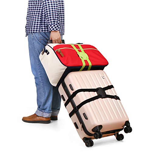 Image of GUANJUNX Luggage Straps for suitcases, Bag Bungees Travel Accessories Belt | Bag Bungee for Luggage,Adjustable Size Luggage Straps and High Elastic Travel Accessories , Free Your Hand on Traveling