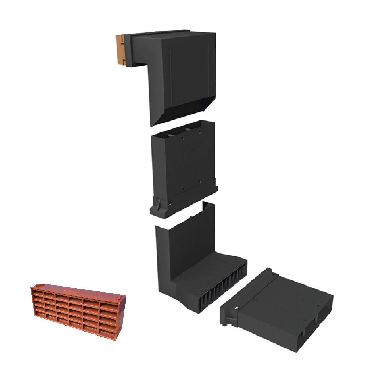 Manthorpe Telescopic Adjustable Underfloor Vent and Extensions [ Terracotta Airbrick ]