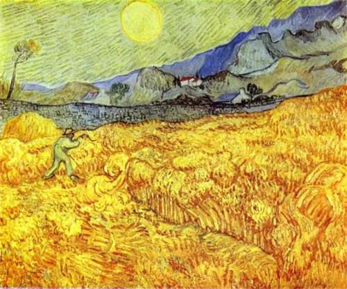 Tableaux peinture sur toile La Faucheuse de Van Gogh 60x90cm