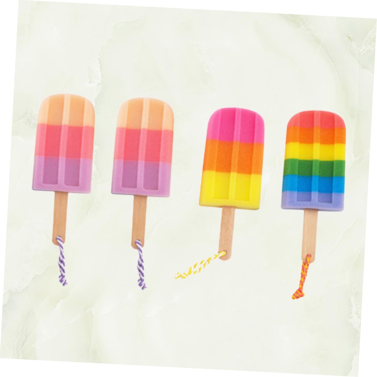 WOONEKY 8piezas Esponjas De Ducha Forma De Helado Toalla Exfoliante Para Baños y Ducha Aleatorios