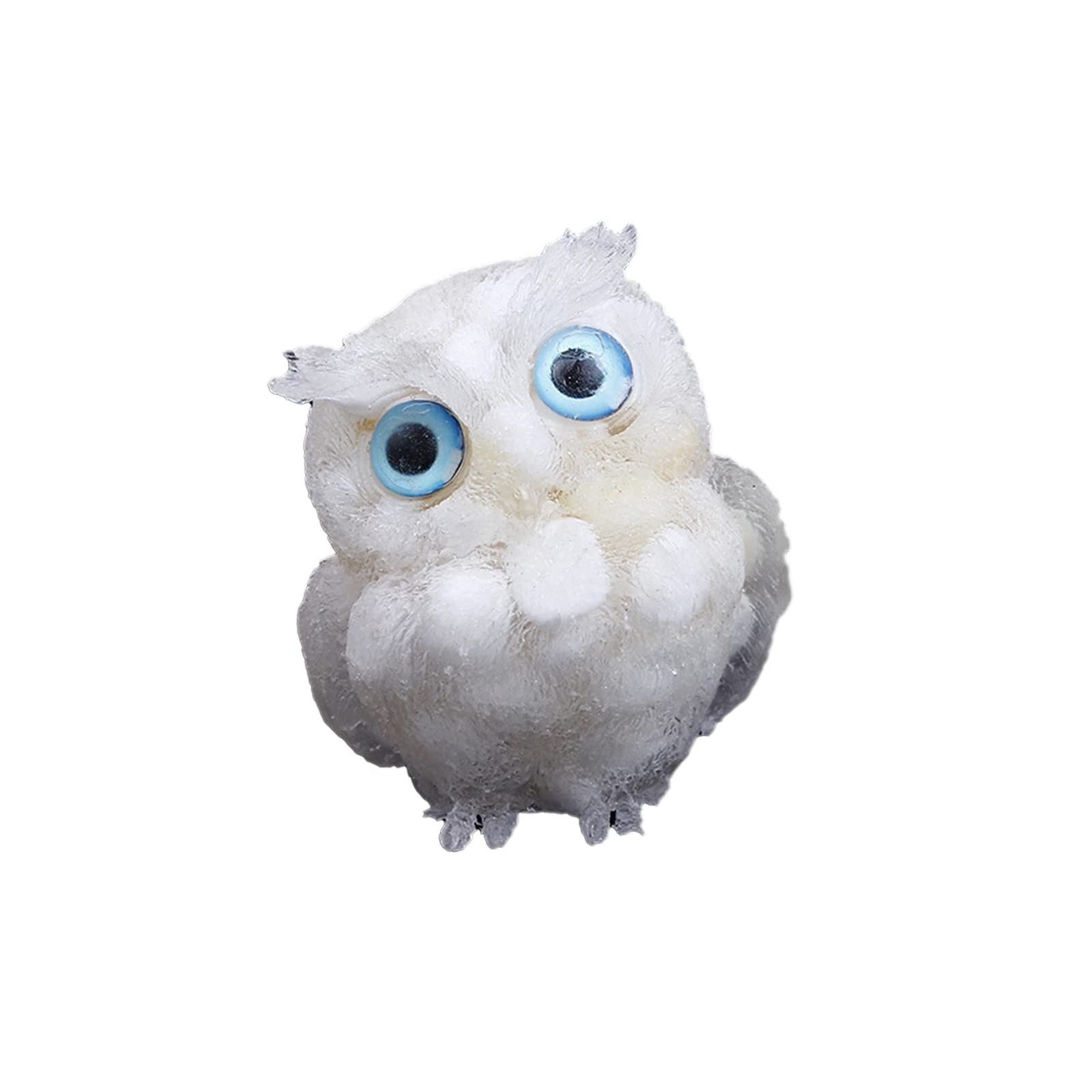 White Hand-Carved Natural Crystal Owl Statue, Reiki Healing Gemstone Animal Figurines Animal Carving Gemstone Statue Sculpture For Home Office Decoration Collectibles