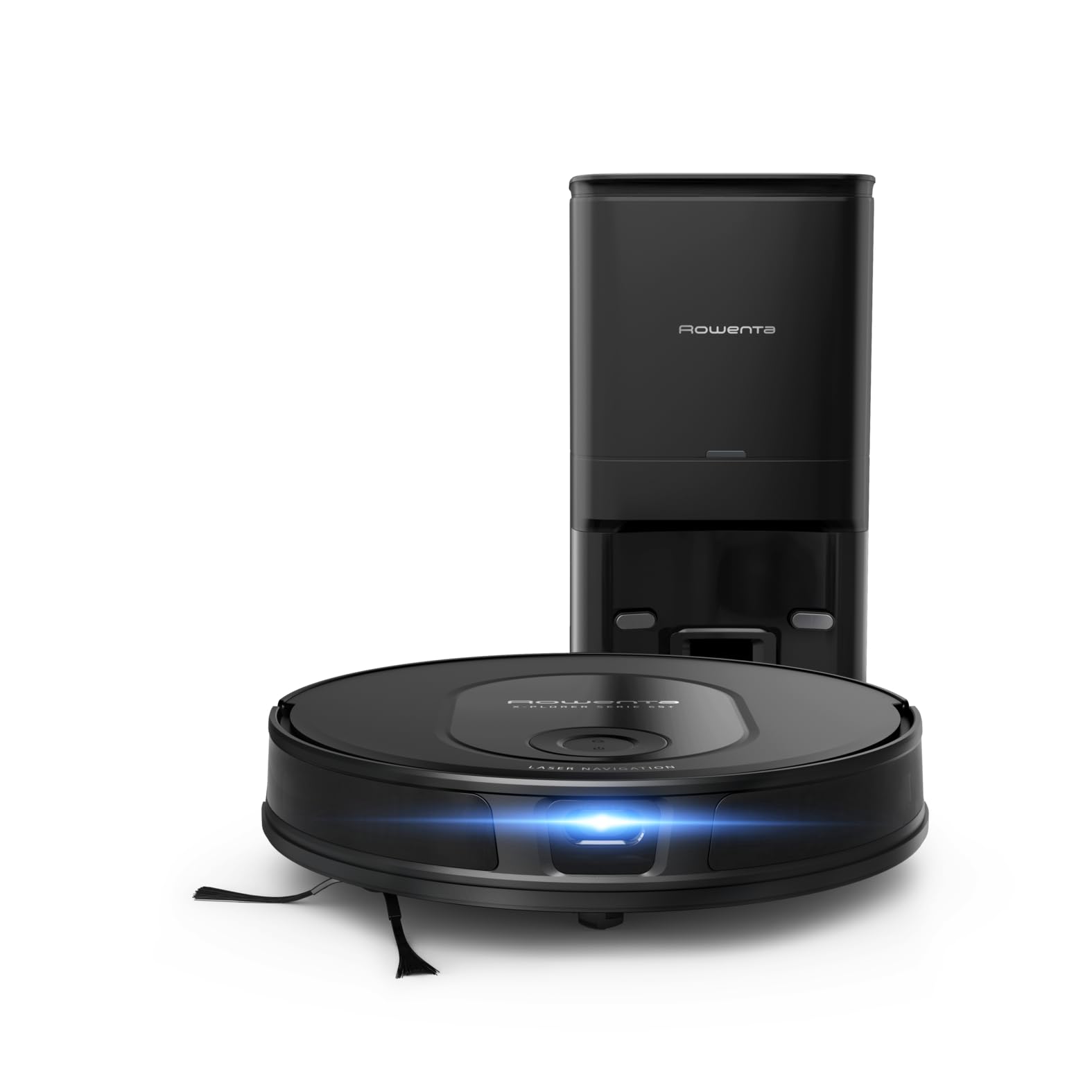 Rowenta Xplorer Serie 65+ robot odkurzający na mokro i sucho, nawigacja laserowa, czas pracy 120 min, sterowanie za pomocą aplikacji, tylko 7,8 cm wysokości, elektroniczny mop do wycierania, stacja