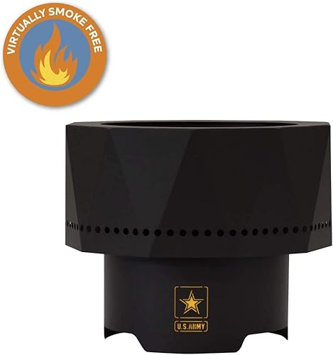 Miniatura 12 de Blue Sky Outdoor Living U.S. Army Ridge - Fogata portátil sin humo con bolsa de transporte, color negro