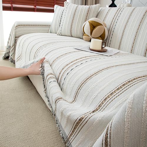 厚手 色織り ソファカバー 180*180cm おしゃれ ブランケット フリンジ付き 高密度 長持ちマルチカバー 北欧風・通気性 ふんわり肌ざわり・洗濯機対応 ソファーベッドカバー リビング用・ソファ用