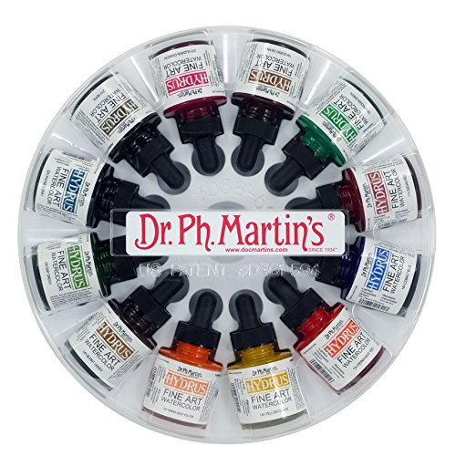 Dr. Ph. Martin's Hydrus Fine Art Watercolor, 1 Ounce (Pack of 10), Set 2 Colors