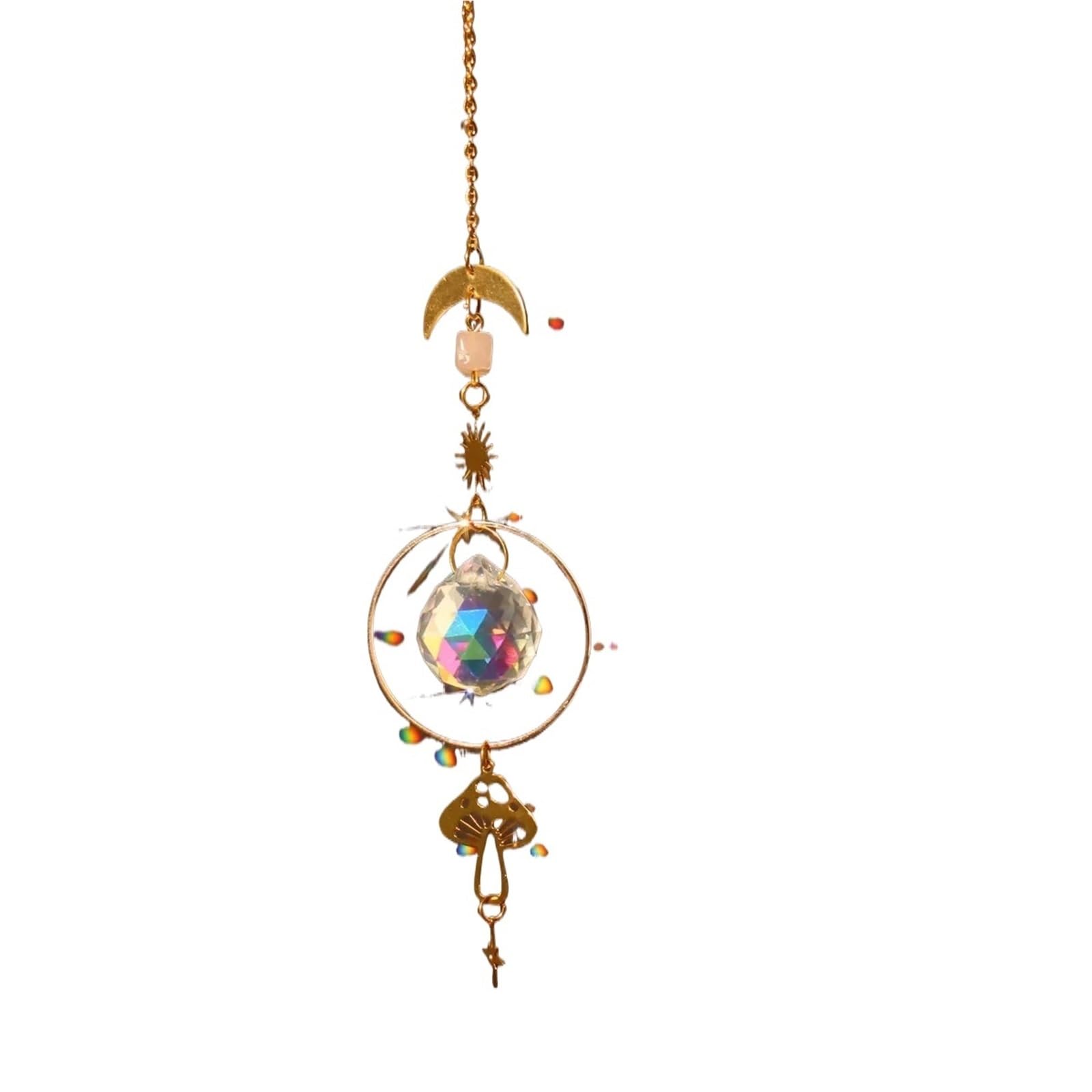 Ppqiru Style02 2Pcs Butterfly Crystal Sun Catcher Window Room Decoration Hanging Ornament Wind Chime For Decoration(Style02)