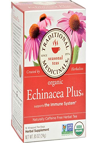 Traditional Medicinals Organic Echnicea Plus, Wrapped Tea Bags, 0.85 Ounce