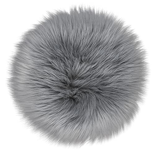 Molain Alfombra De Área De 30 Cm Suave Y Redonda Cojín De Asiento para Dormitorio Y Sala De Estar Tamaño Pequeño para Fotografiar Fondo De Joyas Gris