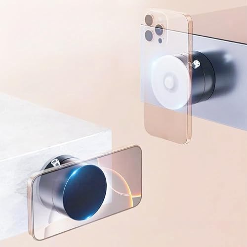 Miniatura 5 de Soporte magnético para teléfono al vacío y soporte de ventosa para automóvil, gimnasio, ducha - Plegable ajustable de doble cara fuerte absorción