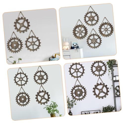 Engrenages muraux légers Lurrose en bois pour décorer un mur sans fixation lourde - 6