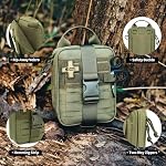 RHINO RESCUE Petit kit de premiers soins avec des outils de survie, sac de soins d'urgence pour voiture Camping Backpacking Randonnée Chasse