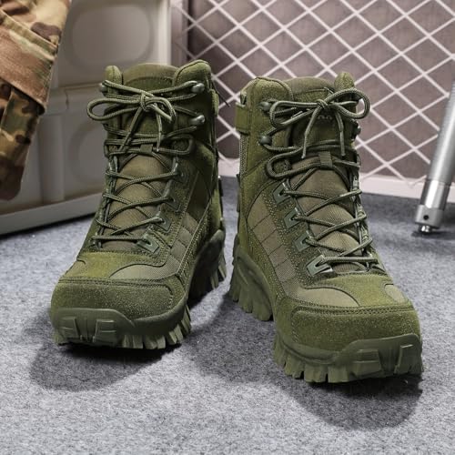 Fashionable large-size men's high-top outdoor shoes with anti-slip and wear-resistant soles. Suitable for hiking, trekking and traveling.3