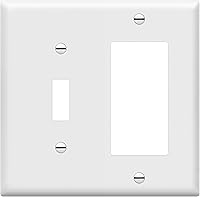 Enerlites 881131-W 2-Gang Decorator Toggle Wall Plate, White - Unbreakable Polycarbonate Outlet Cover, Standard Size