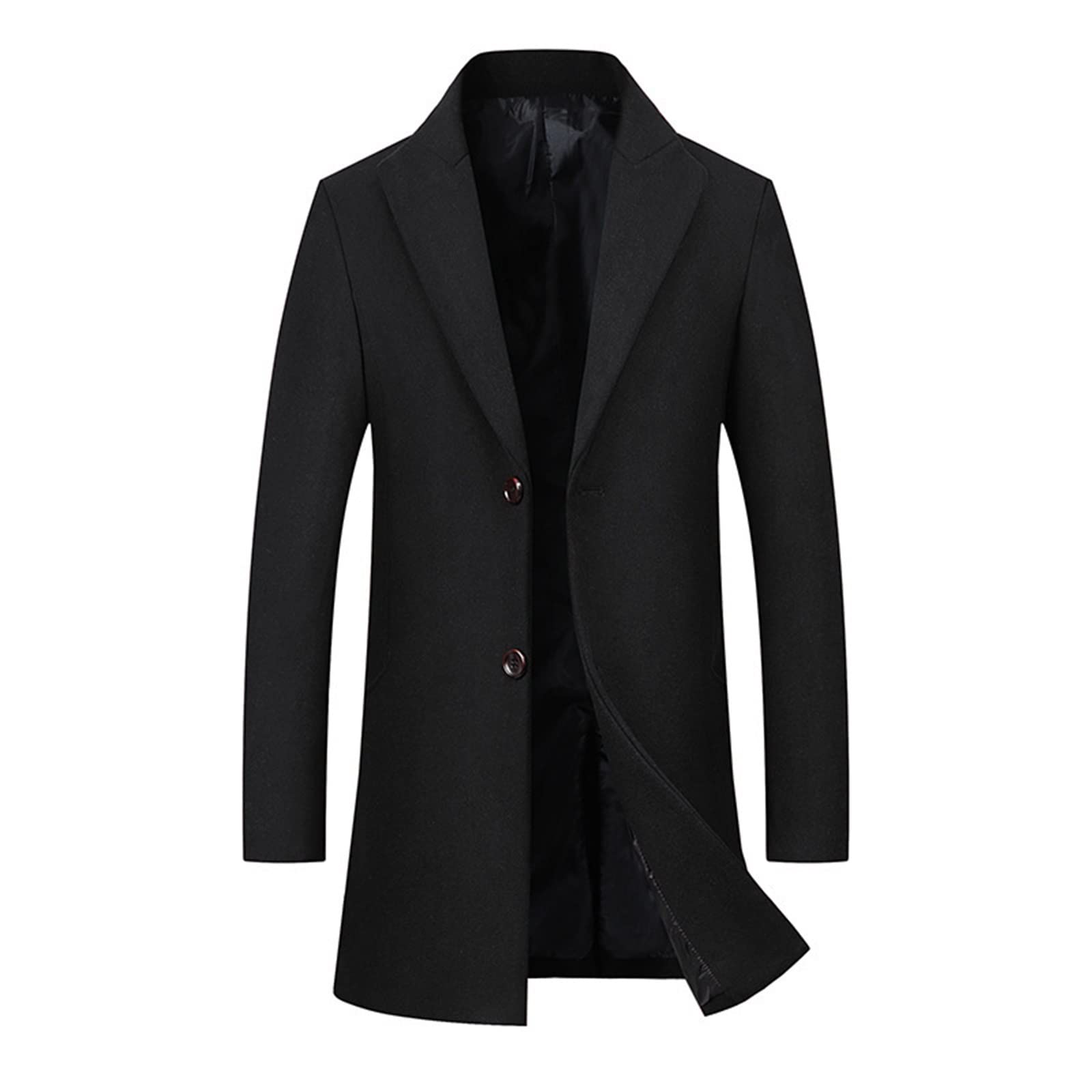 Cappotto da uomo monopetto bavero collo di media lunghezza morbido moda elegante outwear inverno per la protezione dal freddo e dal vento