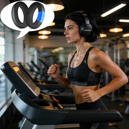 Cooling Gel Earpads para Sennheiser HD600, HD650, HD660 S, HD580, HD565, HD545, HD535 - Almohadillas de repuesto con cuero de proteína y espuma de memoria que cancela el ruido - Negro miniatura 2