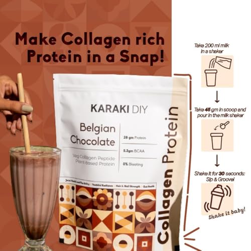 Image of Vegan Collagen Protein Powder | Belgian Chocolate - Dark Cocoa Flavour | Pack of 4 x 675g | 2 Months Supply | 28g Protein per Serving | 6000mg Collagen Peptides, BCAA & Essential Amino Acids | UNISEX