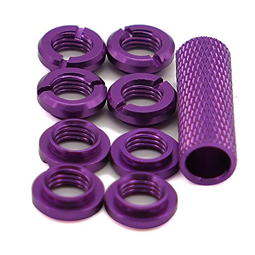 Preisvergleich Produktbild RCAWD Funkschaltermuttern (8) & Schraubenschlüssel N10266 Aluminiumlegierung für Spektrum DX6E DX8E DX6 DX7 DX8 DX8 DX9 DX18 DX20 IX12 1Set(lila)