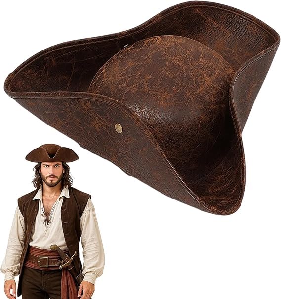 DvBCNMe Piratenhut Für Erwachsene KapitäN-Kleidung-ZubehöR Mittelalterliche Kolonialstil Piraten-HüTe Rollenspiel-Make-Up-ZubehöR FüR Halloween-Themenparty