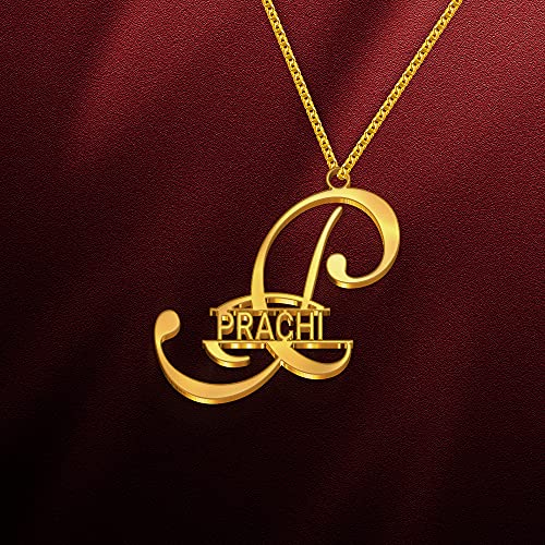 Image of Prachi Cursive Gold & Silver Name Pendant Necklace, Best Jewelry Gift for Girls.