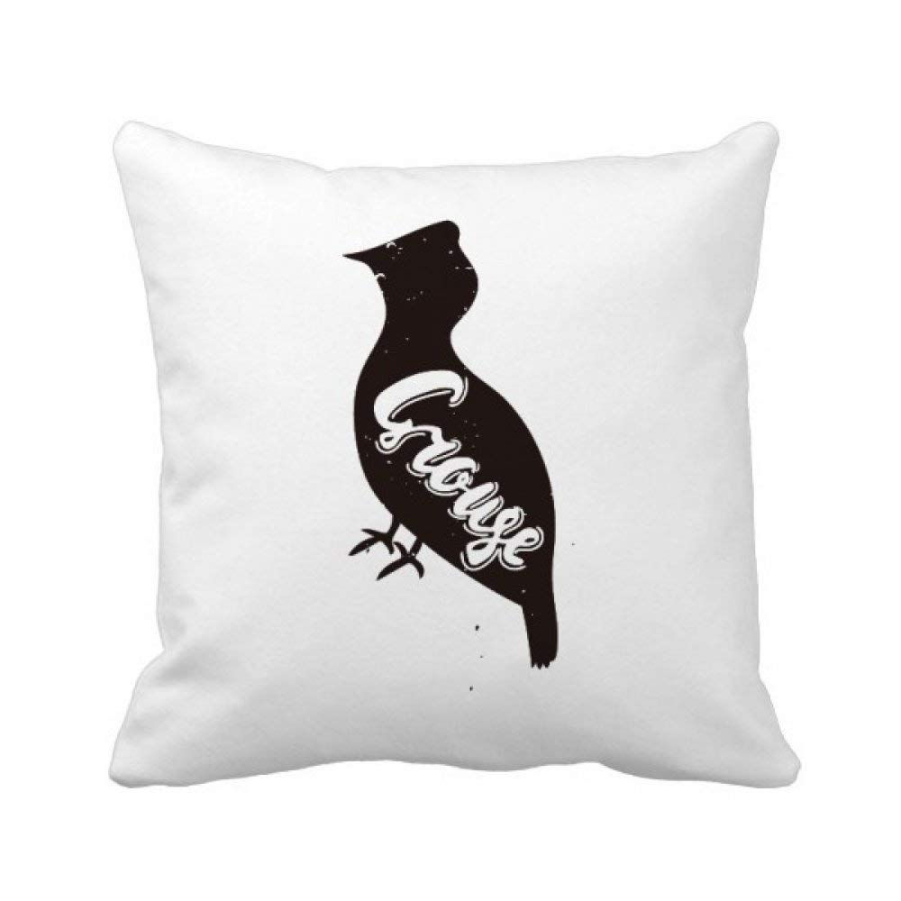Housse de coussin carrée haut de gamme Tétras motif animal noir et blanc design