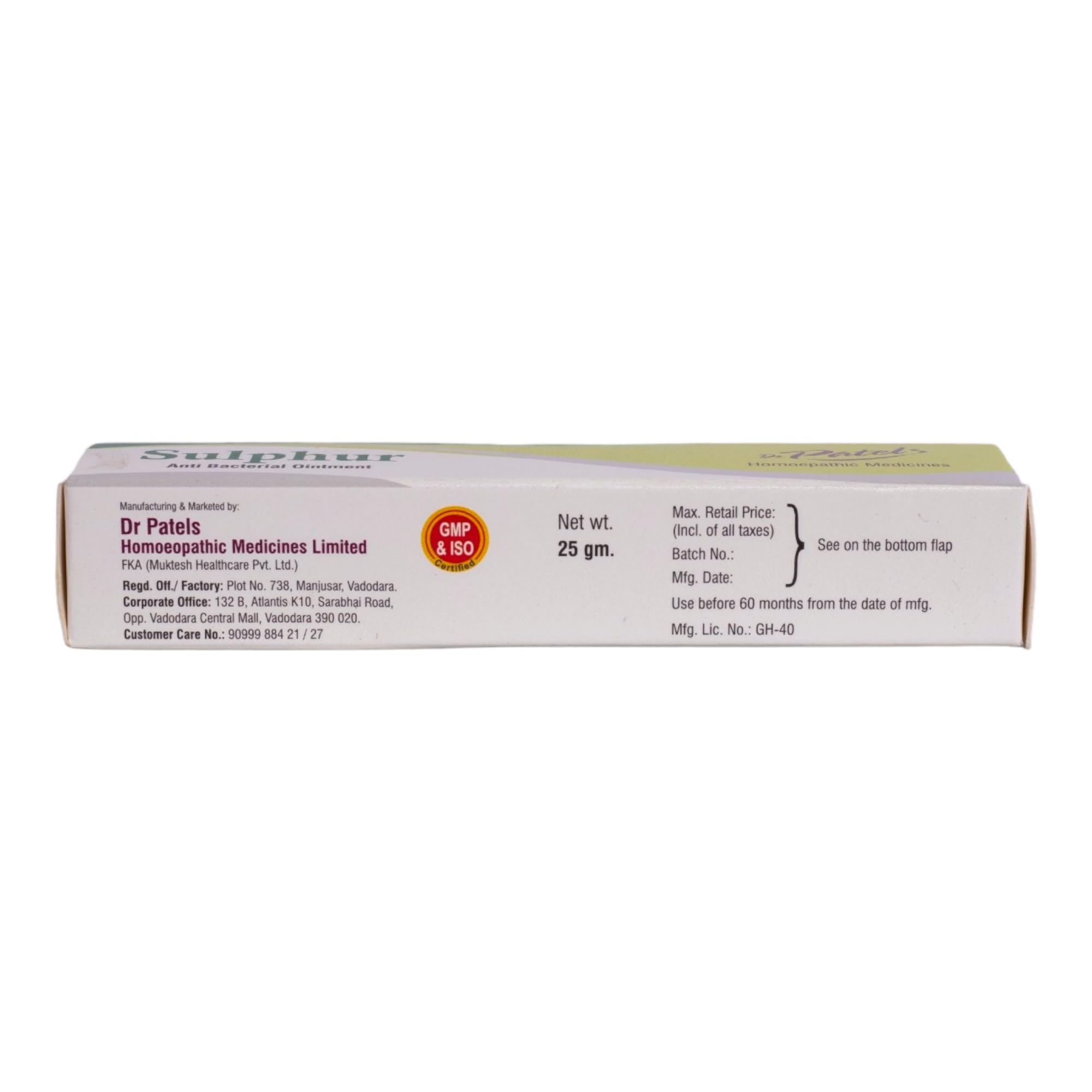 DR PATELS HOMEOPATHIC MEDICINES 25g Homeopathic Sulphur Ointment | Ointment for Dark Spot, Acne Marks, and Tan Removal | Multipurpose Cream | - (Pack of 1) 4