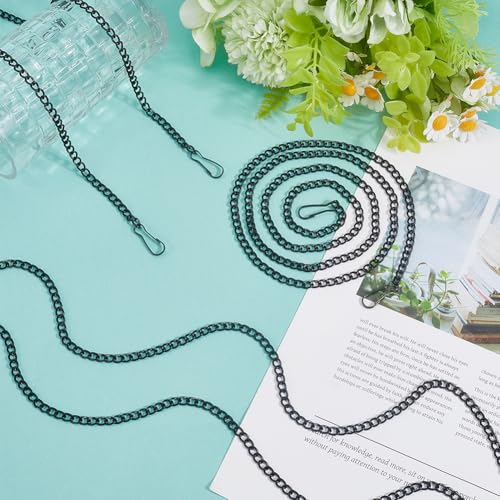 Image of Beebeecraft 1 Box 4Pcs Hanging Chain with Snap Clips 39.37in Iron Hanging Chains for Bird Feeders Planters Lanterns Billboard Wind Chimes Flower Pot Garden (Black)