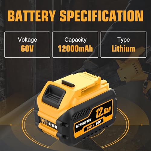 Image of 2Pack 12000mAh DCB609 Replacement for Dewalt 20V /60V Max Battery (12Ah 2P)