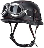 Matériau : casque de moto 3/4, la coque de conception ouverte offre une protection, combinée à un large champ de vision pour éviter la claustrophobie, et le casque ABS a une haute résistance aux chocs. La couche de rembourrage interne en mousse EPS peut amortir les frottements et les collisions qui se produisent pendant la conduite, ce qui peut efficacement éviter les blessures secondaires à la tête en cas d'accident.​