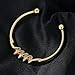 YOHAX Hip Hop Bracelet Fashion Open Stainless Steel Bracelet Simple Hip Hop Men's and Women's Bracelet (golden, geometry)
