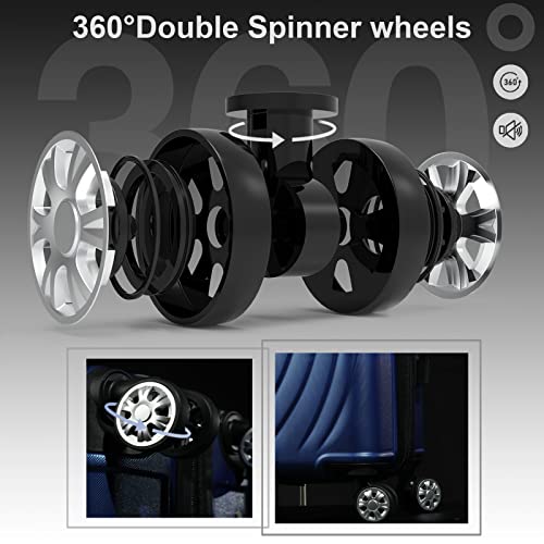 M Camel Mountain Luggage Sets 3 Piece Lightweight Durable Expandable Hard Shell Suitcase Set With Tsa Lock Double Spinner Wheels - Blue #TOP1