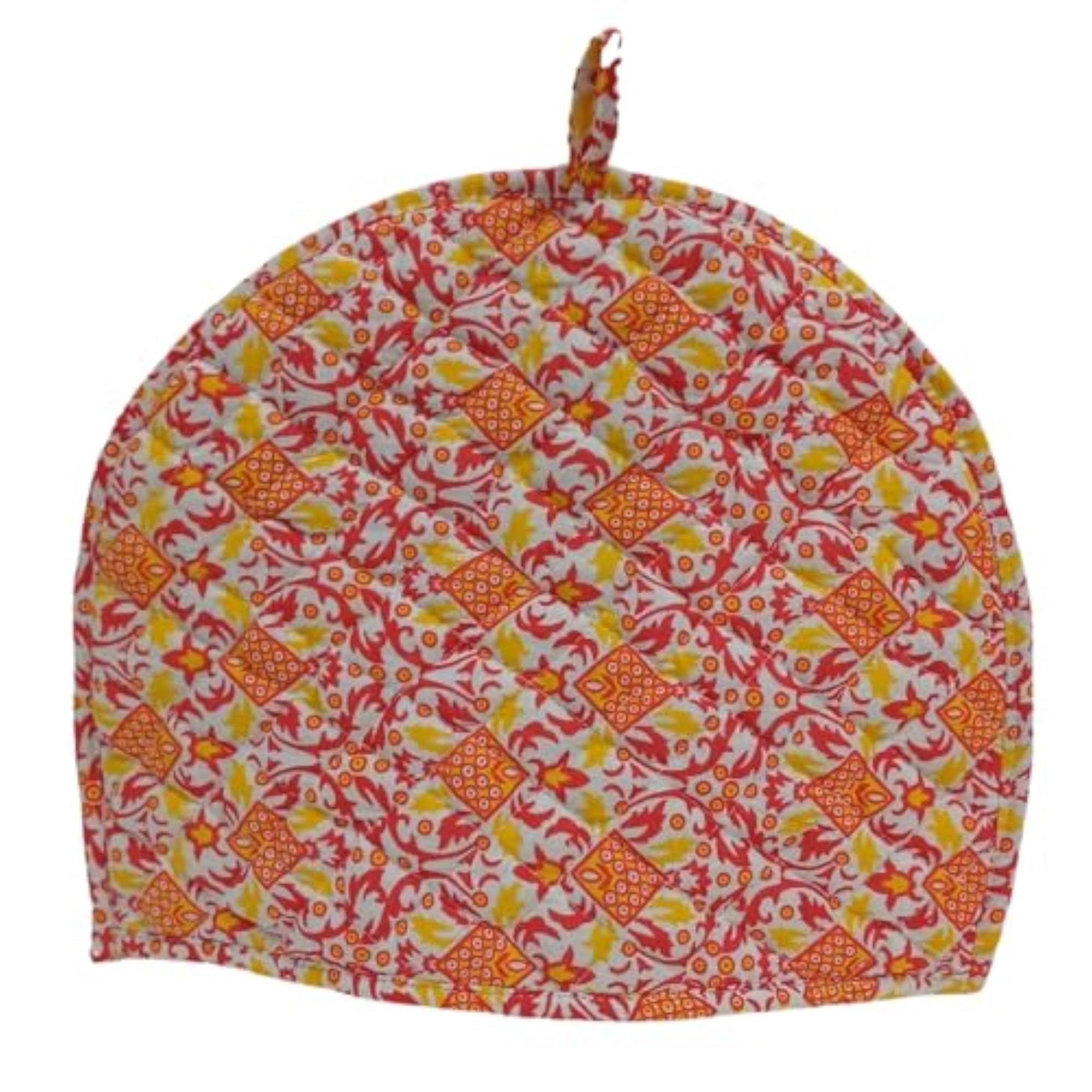 Handmade Cotton Tea Cozy Cover, Rajasthani Hand Block Print