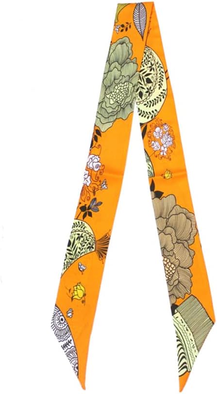 JERLA 100% Mulberry silk Scarf bag scarf Head Hair Ribbon Handbag Handle wrap Tie Bundle Neckerchief Scarf for women
