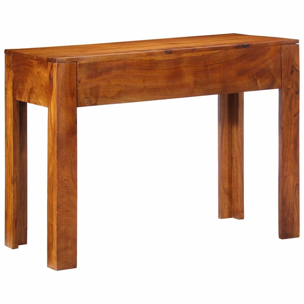Scrivania con cassetto marrone in legno massello di acacia e legno ingegnerizzato 100 x 50 x 75 cm, postazione lavoro versatile per casa, ufficio, studio