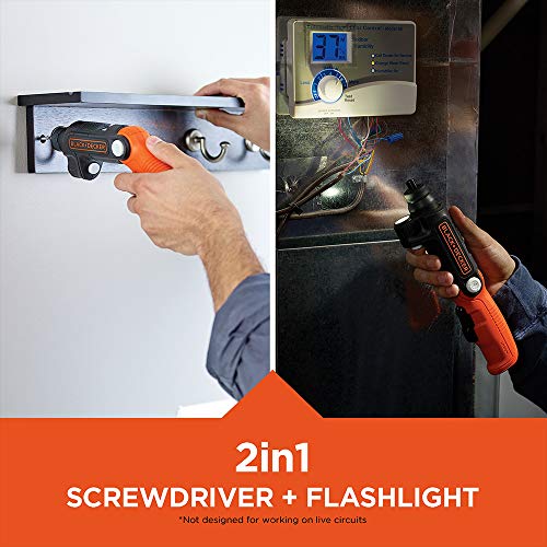 BLACK+DECKER 4V MAX Cordless Screwdriver with LED Light (BDCSFL20C)