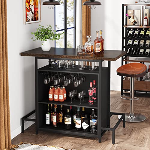Littletreehomebarunitcabinetwithfootrestindustrial3tierliquorbartablewithstemwarerackandwinestorage Urban Country Home Decor Little tree home bar unit cabinet with footrest industrial 3 tier liquor bar table with stemware rack and wine storage urban country home decor