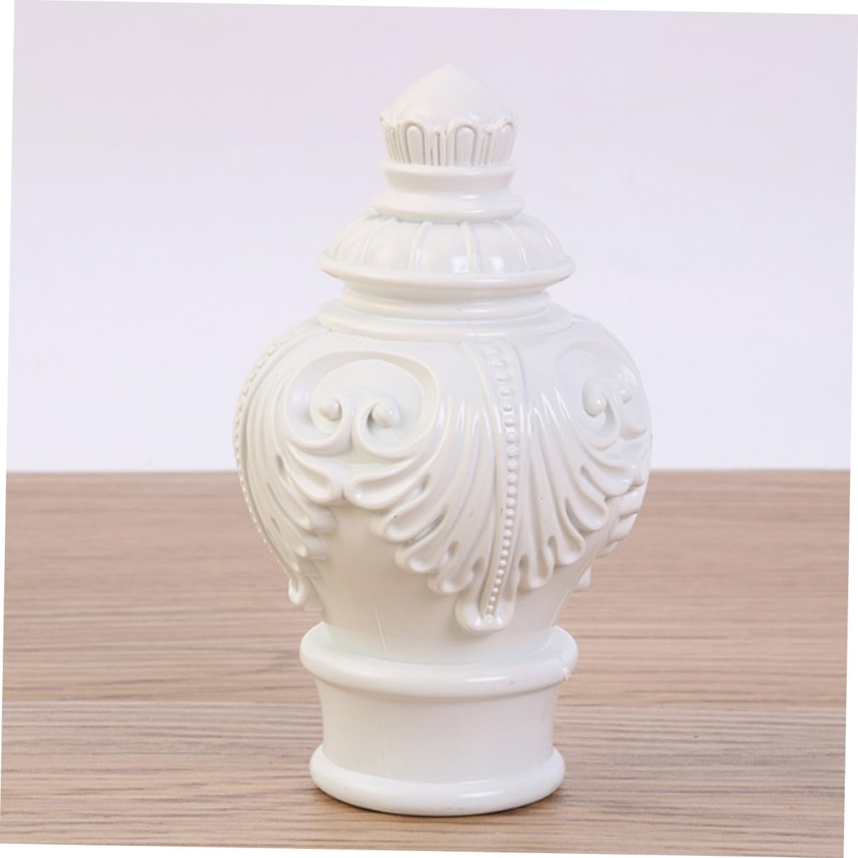 Embouts De Tringle à Rideaux Décoratifs en Plastique Blanc, Butées De Rideau De Fenêtre, Lot de 10 Pièces, Compatibles Tringles Romaines, Accessoires pour Décoration Intérieure