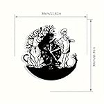 Decorative Vinyl Record Wall Clock, Spooky Halloween Theme Design with Tree and Dog, Black Silhouette Art, 12-inch - Image 3