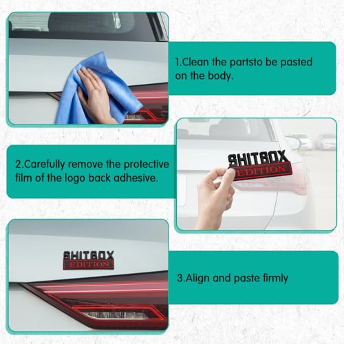 Image of Shit Box Edition Emblem, Car Exterior Emblems Badge 3D Sticker Decal, Shit Box Edition Emblem 3D Letter Sticker, 3D Fender Badge Decal Car Truck Replacement for All Cars
