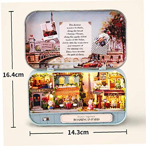 Lankater 1set Mini Kreative DIY 3D Holz Miniatur-Szene Puppenstuben Modell Handmade Cottage Spielzeug Handmade Box… – Bild 3