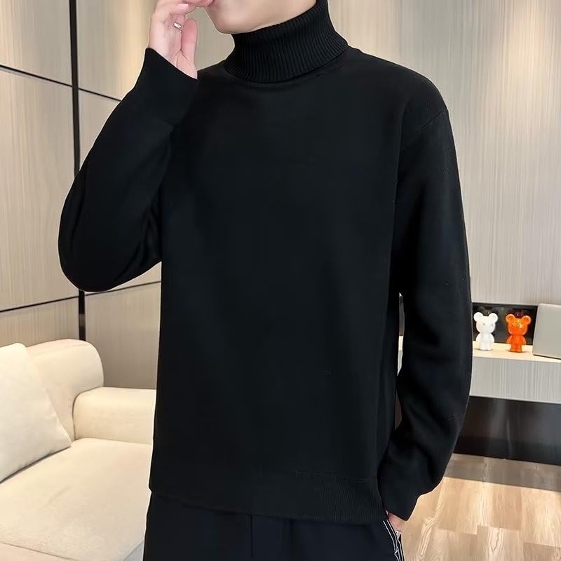 Sweater Men's Half Turtleneck Warm Bottoming Loose Turtleneck top Sweater3