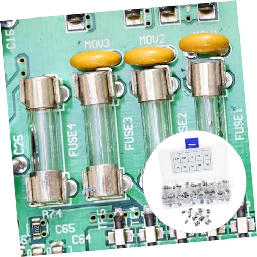 Kit de 100 fusibles tubo surtidos en caja para almacenamiento para el hogar, auto y electrónica miniatura 5