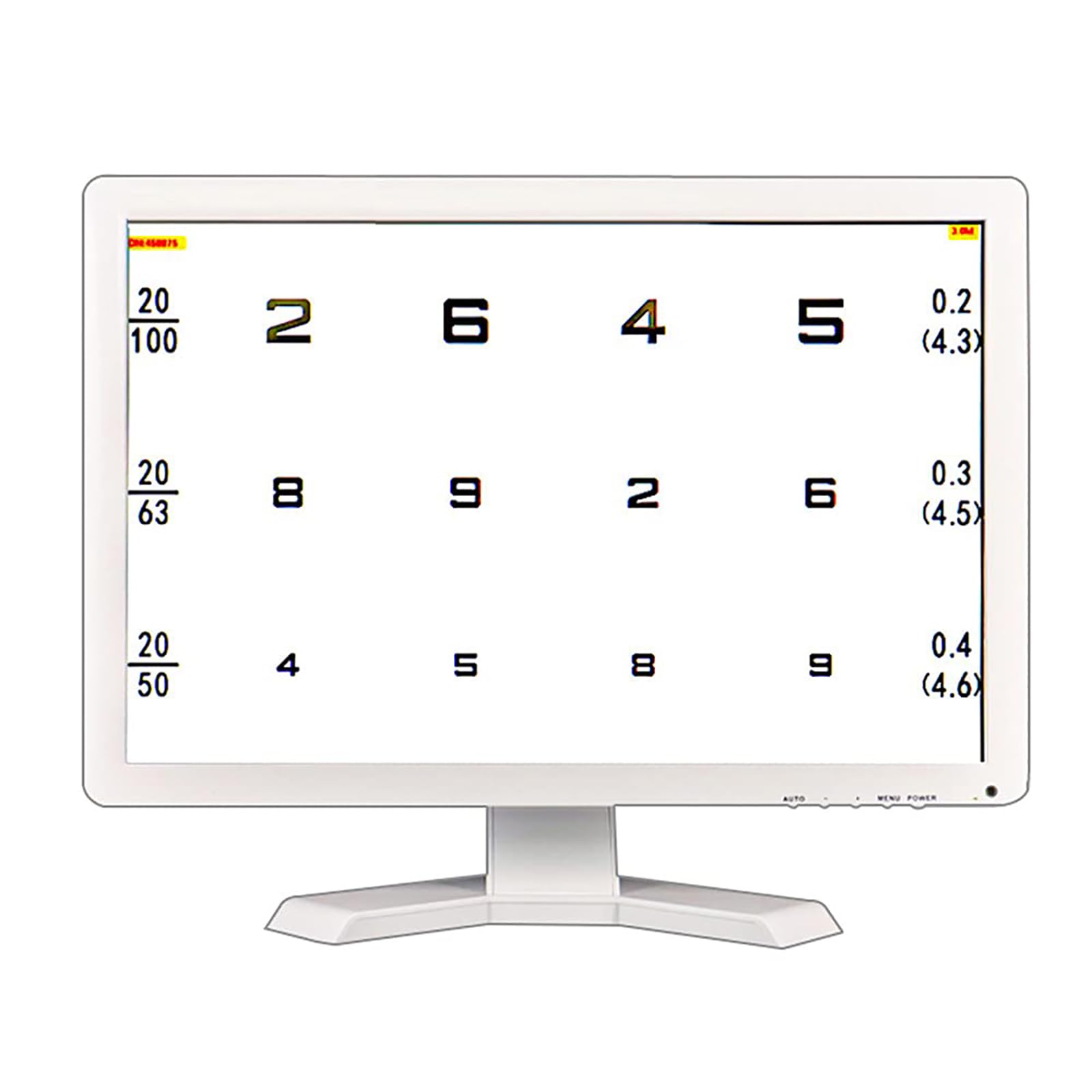 19-Zoll Sehtafel mit Led SehschäRfetesttafel, Optischer LCD Testmonitor füR Die Augensicht, üBer 300 Visuelle Markierungen, Sichtweiteneinstellung 1–6M, mit Fernbedienung,White