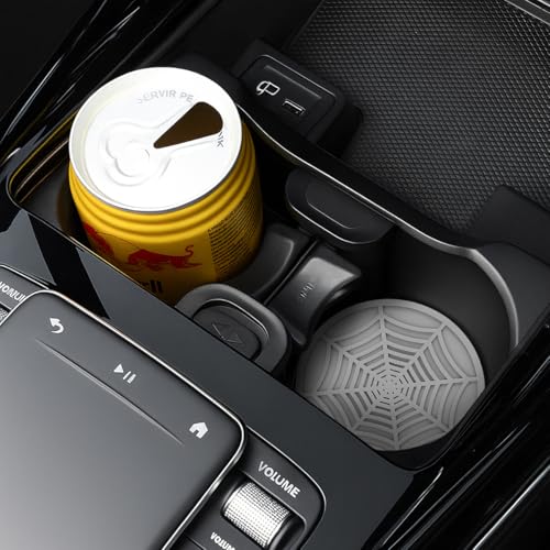Juego 4 posavasos para portavasos de coche gris miniatura 4