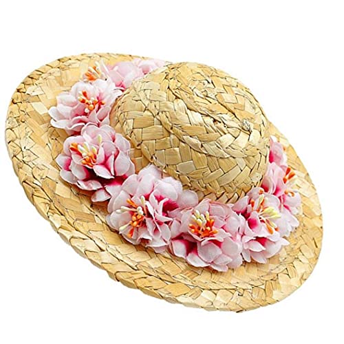 Haustier Hund Strohhut Frühling, Sommer, Sonnenhut Netter Woven Strohhut Kostüm Zubehör