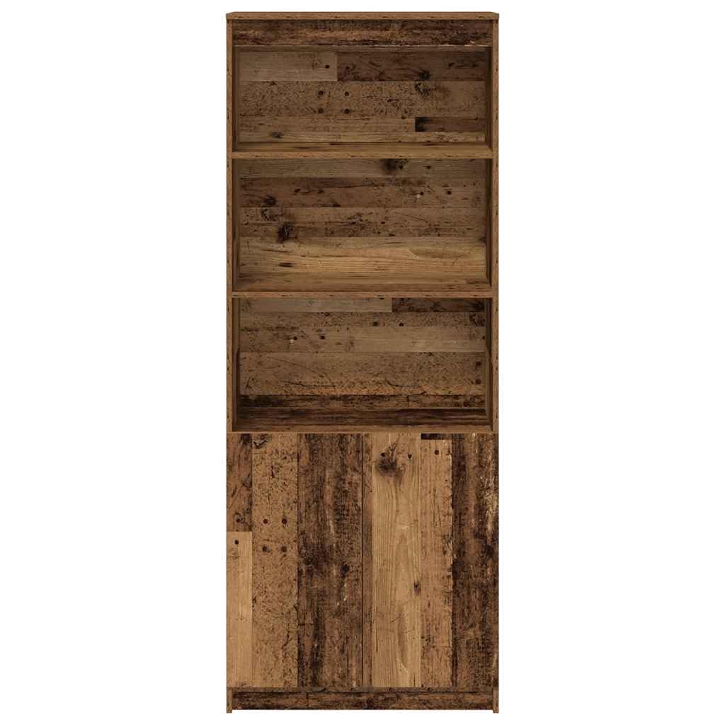 Aparador con aspecto de madera envejecida, 70 x 35 x 180 cm, material de madera, para salón, pasillo, cocina