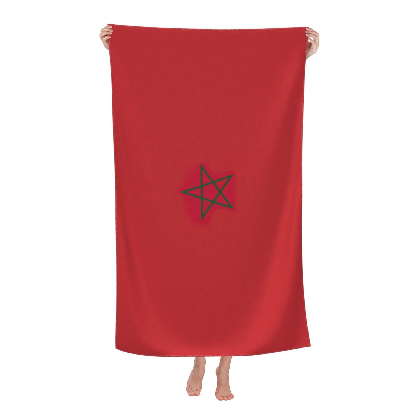 pojknbv Flag Of Morocco Print Oversized Adult Beach Towel Quick-Dry Comfortable Lightweight Travel Pool Camping