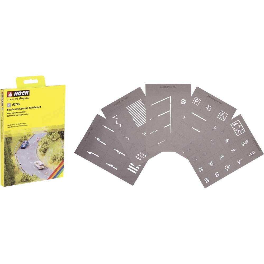 NOCH Street Marking Templates (5) HO Gauge Scenics 60745
