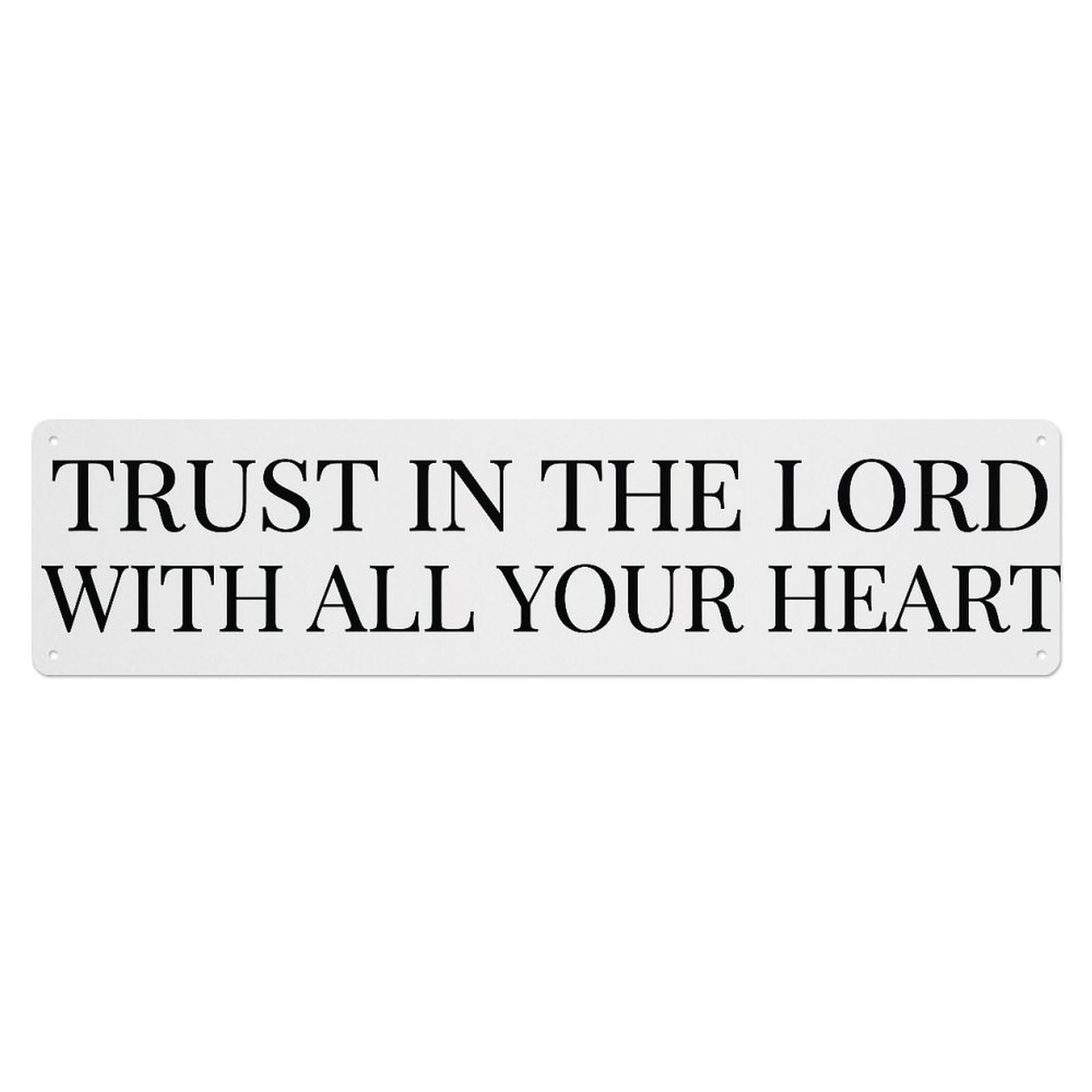 Fyrn Style Trust Lord Heart Scripture Positive Quote Metal Tin Sign